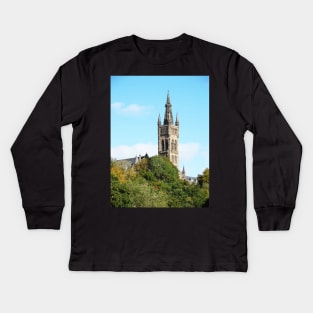 Scottish Photography Series (Vectorized) - University of Glasgow Kids Long Sleeve T-Shirt